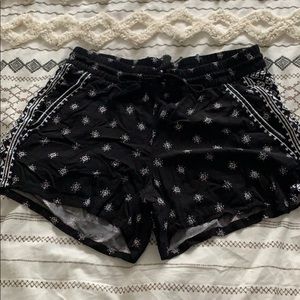 Black print shorts